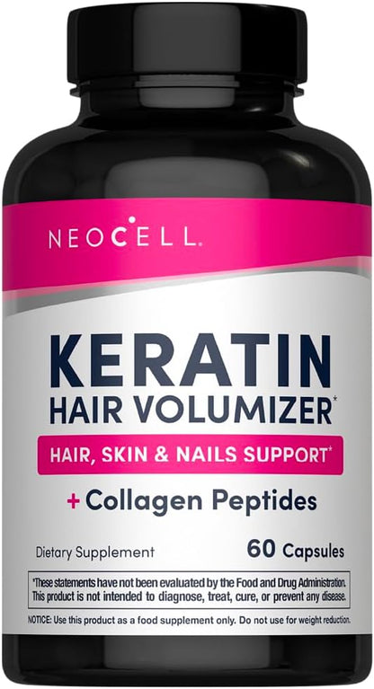 NeoCell Keratin Hair Volumizer | 60 Capsules | Hair, Skin & Nails Support