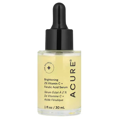 ACURE, Brightening 2% Vitamin C + Ferulic Acid Serum, 1 fl oz (30 ml)