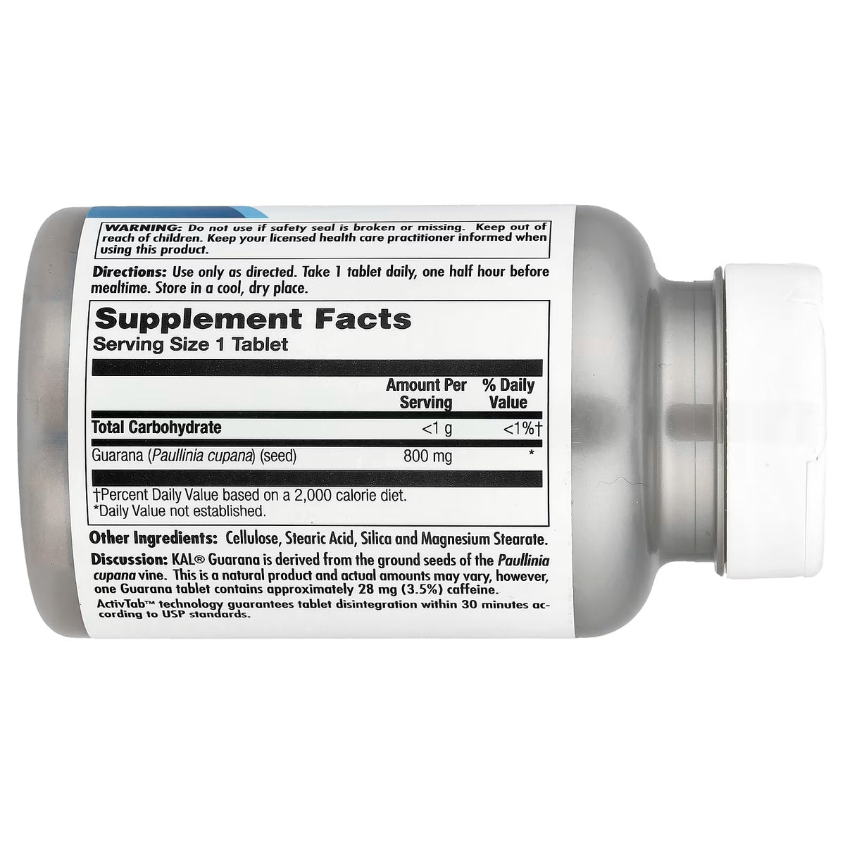KAL, Guarana, 800 mg, 120 Tablets