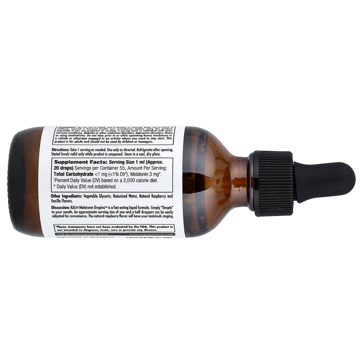 KAL, Melatonin, Natural Raspberry, 1.85 fl oz (55 ml)