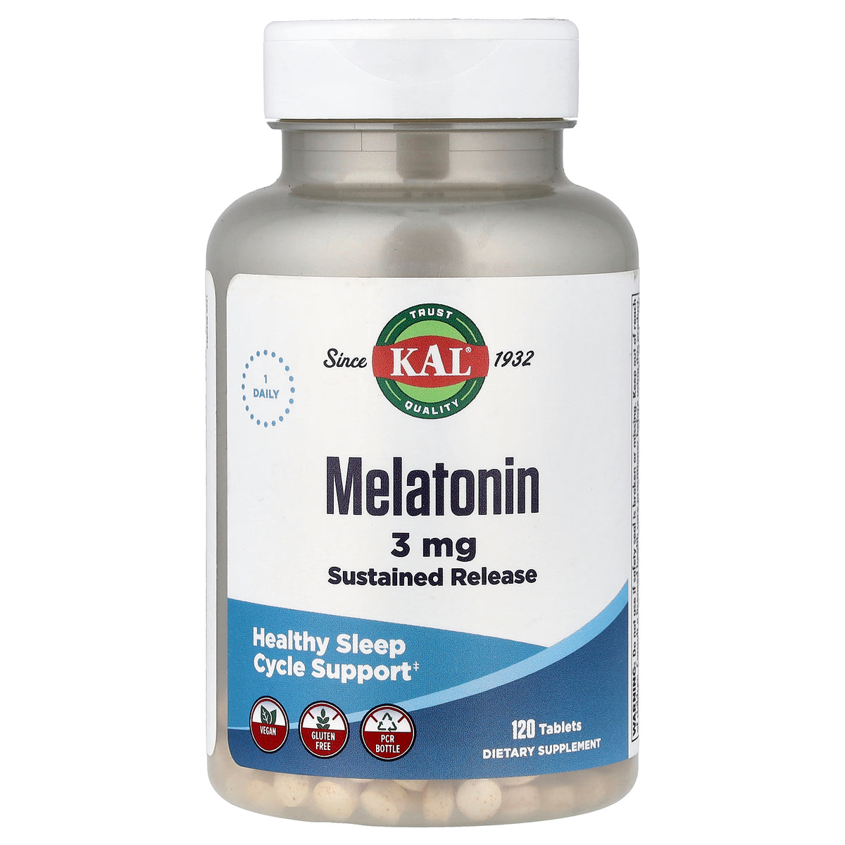 KAL, Melatonin, Sustained Release, 120 Tablets