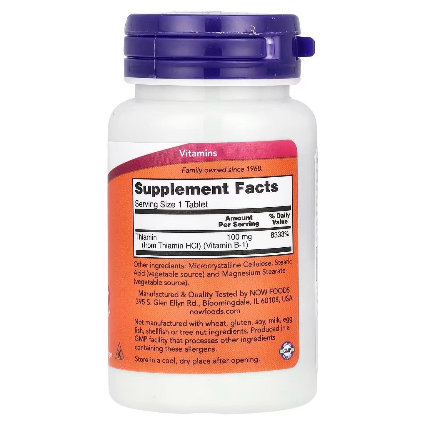 NOW Foods, B-1, 100 mg, 100 Tablets