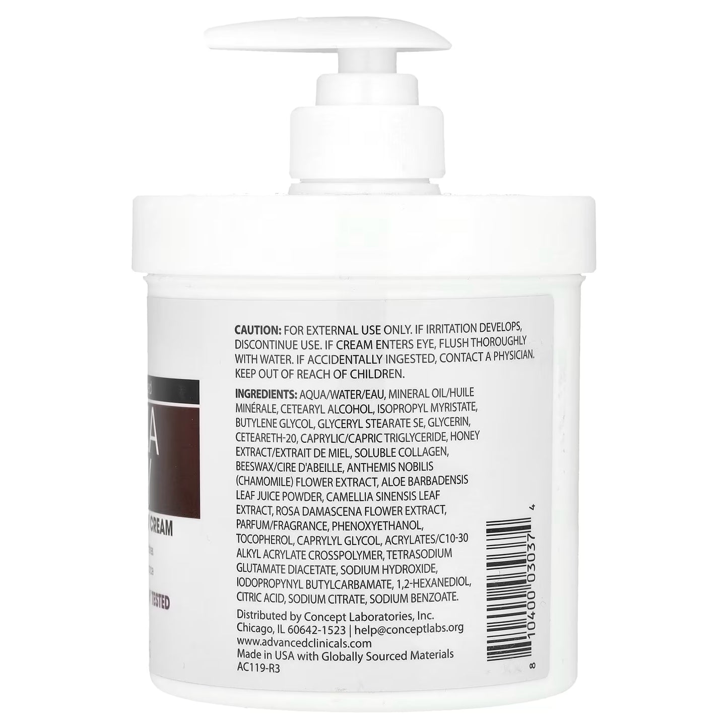 Advanced Clinicals, Manuka Honey, Restore + Hydrate Body Cream, 16 oz (454 g)