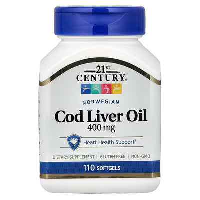 21st Century, Norwegian Cod Liver Oil, 400 mg, 110 Softgels