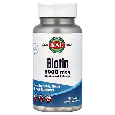KAL, Biotin, Sustained Release, 5,000 mcg, 60 Tablets