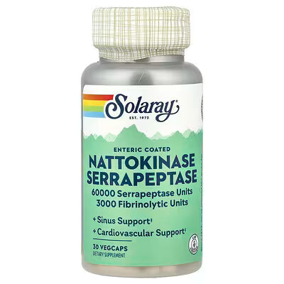 Solaray, Nattokinase Serrapeptase, Enteric Coated, 30 VegCaps