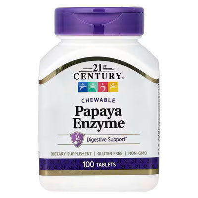 21st Century, Chewable Papaya Enzyme, 100 Tablets