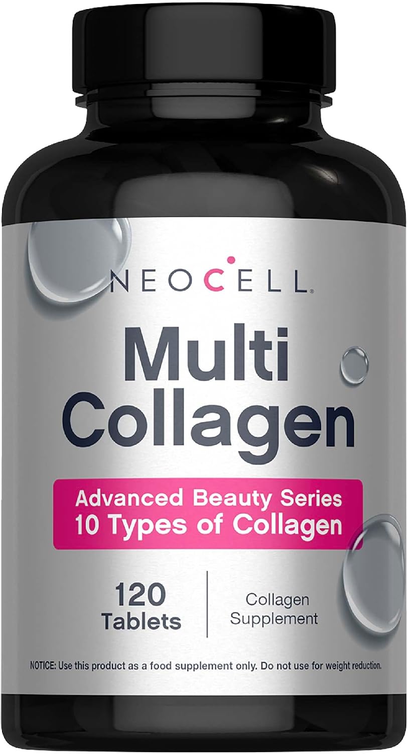 NeoCell Multi Collagen Peptides Pills | 120 Tablets | 10 Types of Collagen