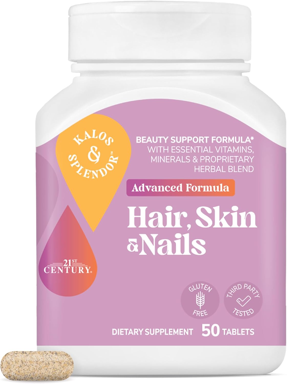 21st Century Hair, Skin and Nails Advanced Formula Caplets, 50 Count