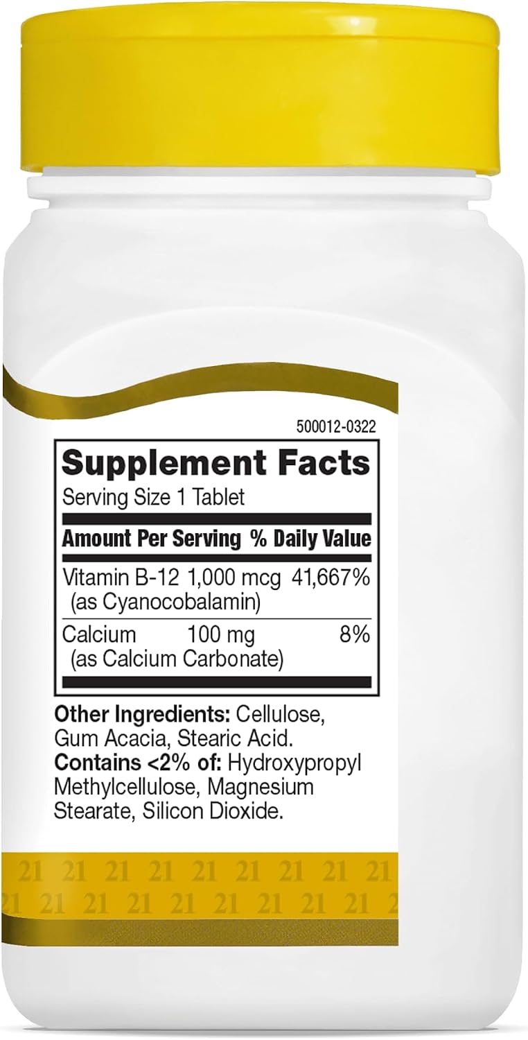21st Century, Vitamin B-12, 500 mcg, 110 Tablets