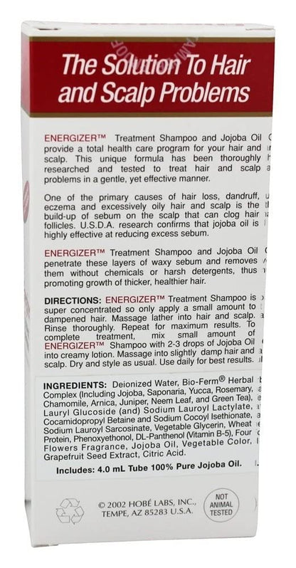 Hobe Labs, Energizer™, Treatment Shampoo, For Thicker, Fuller, Healthier Hair, 4 fl oz