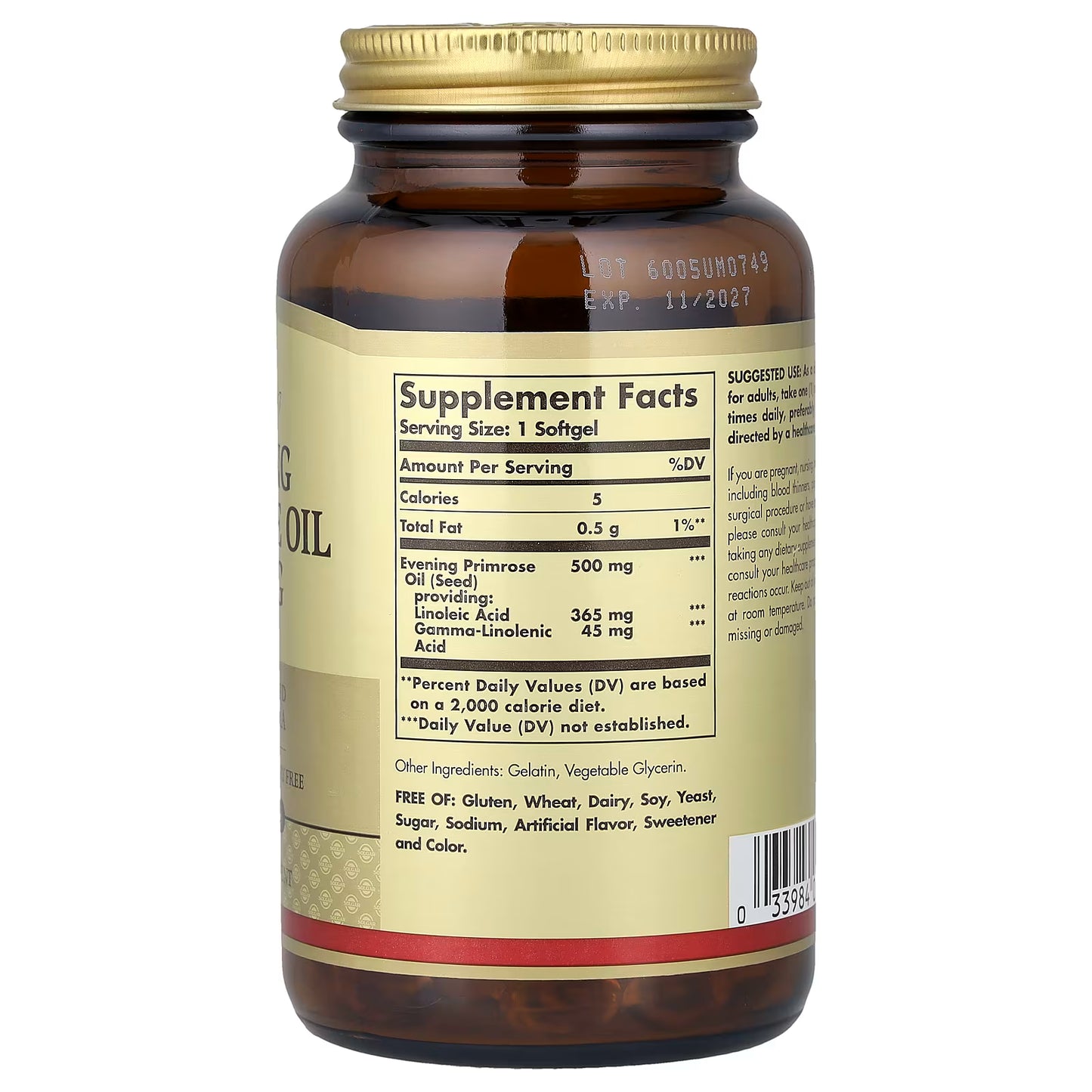 Solgar, Evening Primrose Oil, 500 mg, 180 Softgels