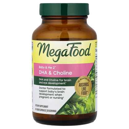 MegaFood, Baby & Me 2™, DHA & Choline, 60 Liquid Capsules