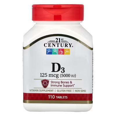21st Century, Vitamin D3, 125 mcg (5,000 IU), 110 Tablets