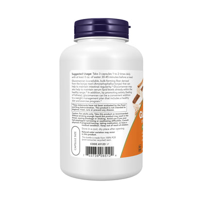 NOW Supplements, Glucomannan (Amorphophallus konjac) 575 mg, Supports Regularity*, Healthy Weight Management*, 180 Veg Capsules