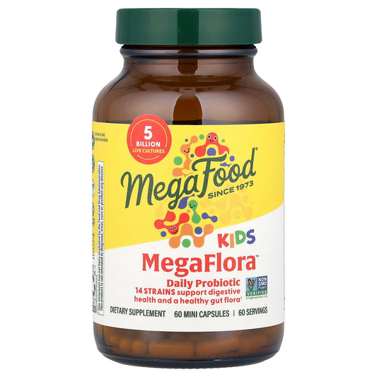 MegaFood, Kids MegaFlora™, Daily Probiotic, 5 Billion CFU, 60 Mini Capsules
