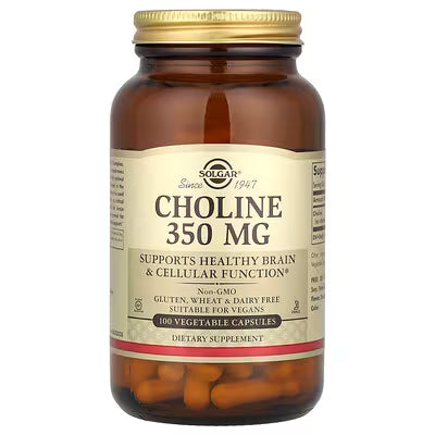 Solgar, Choline, 350 mg, 100 Vegetable Capsule