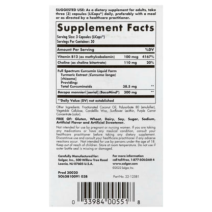 Solgar, Full Spectrum Curcumin, Brain Works, 90 Licaps®