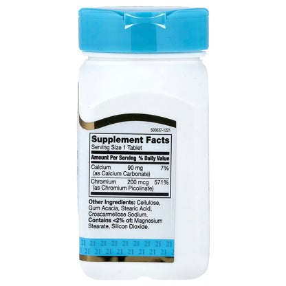21st Century, Chromium Picolinate, 200 mcg, 100 Tablets