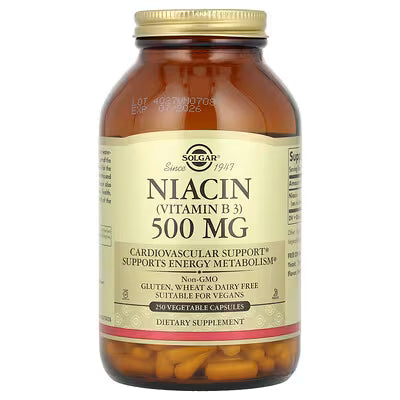 Solgar, Niacin (Vitamin B3), 500 mg, 250 Vegetable Capsules