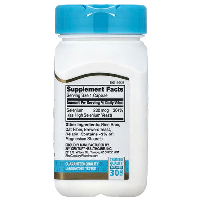 21st Century, Selenium, 200 mcg, 60 Capsules