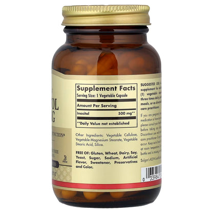 Solgar, Inositol, 500 mg, 100 Vegetable Capsules