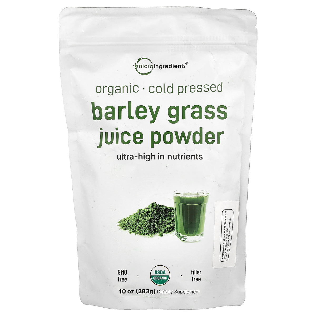 Micro Ingredients, Organic Barley Grass Juice Powder, 10 oz (283 g)