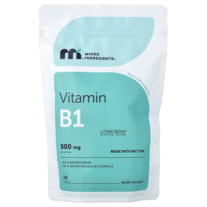 Micro Ingredients, Vitamin B1 with Benfotiamine, 240 Softgels