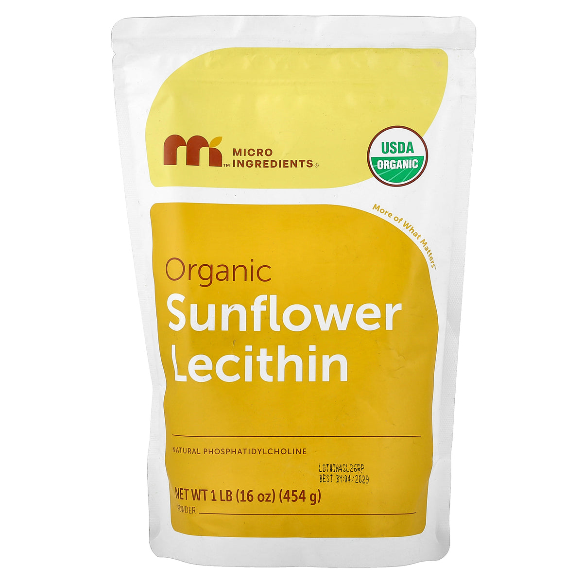 Micro Ingredients, Organic Sunflower Lecithin Powder, 1 lb (454 g)