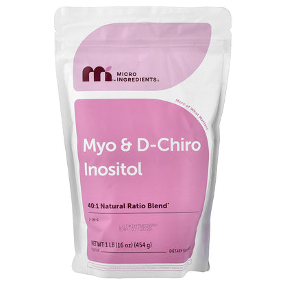Micro Ingredients, Myo & D-Chiro Inositol Powder, 1 lb (454 g)