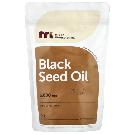 Micro Ingredients, Black Seed Oil with Oil of Oregano, 240 Softgels