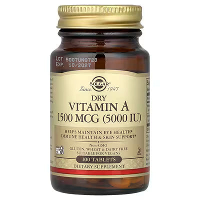 Solgar, Dry Vitamin A, 100 Tablets