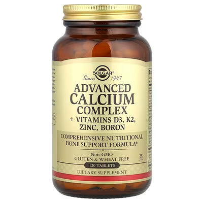 Solgar, Advanced Calcium Complex + Vitamins D3, K2, Zinc, Boron, 120 Tablets