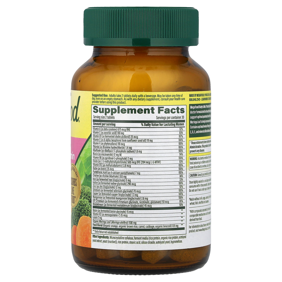 MegaFood, Baby & Me 2™, Postnatal Multivitamin, 60 Tablets