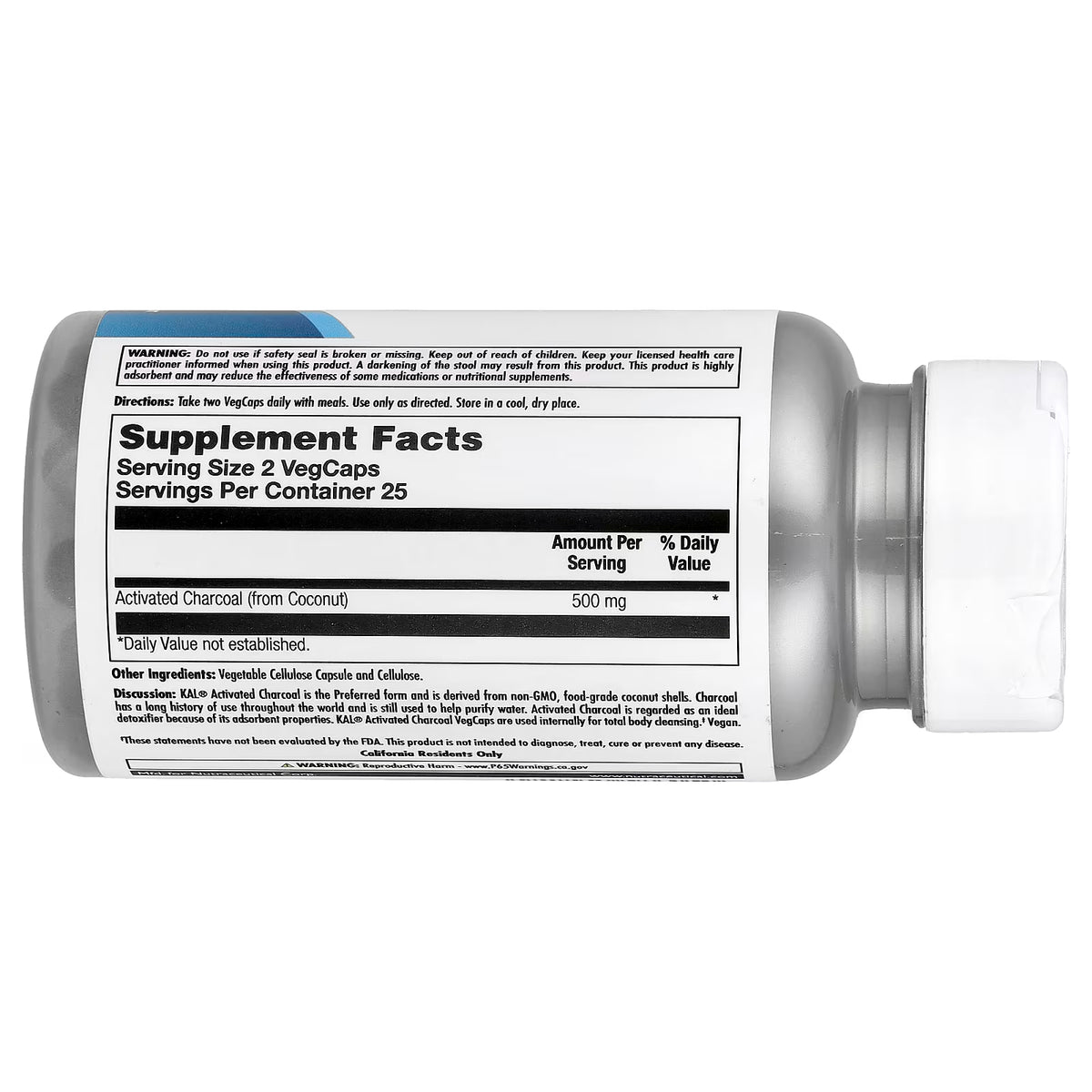 KAL, Charcoal Activated, 50 VegCaps (250 mg per VegCap)
