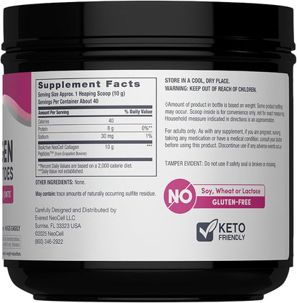 NeoCell Grassfed Collagen Peptides Powder | 14 oz | Unflavored