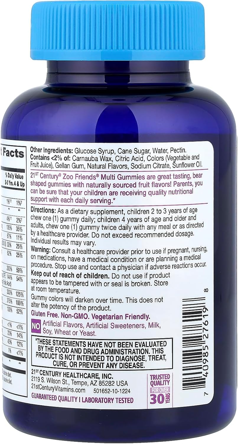 21st Century, Zoo Friends®, Multi Gummies, Fruit, 60 Gummies