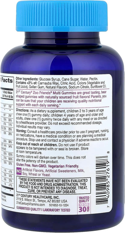 21st Century, Zoo Friends®, Multi Gummies, Fruit, 60 Gummies