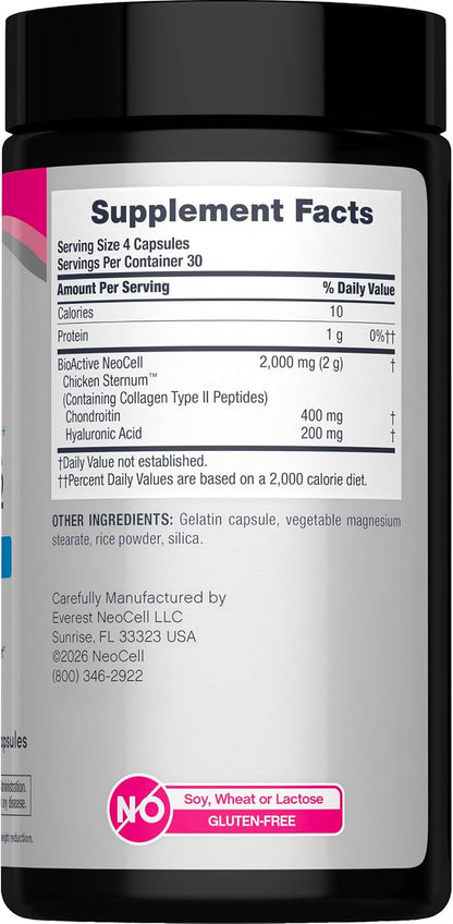 NeoCell Joint Complex Supplement | 120 Capsules | Plus Hyaluronic Acid