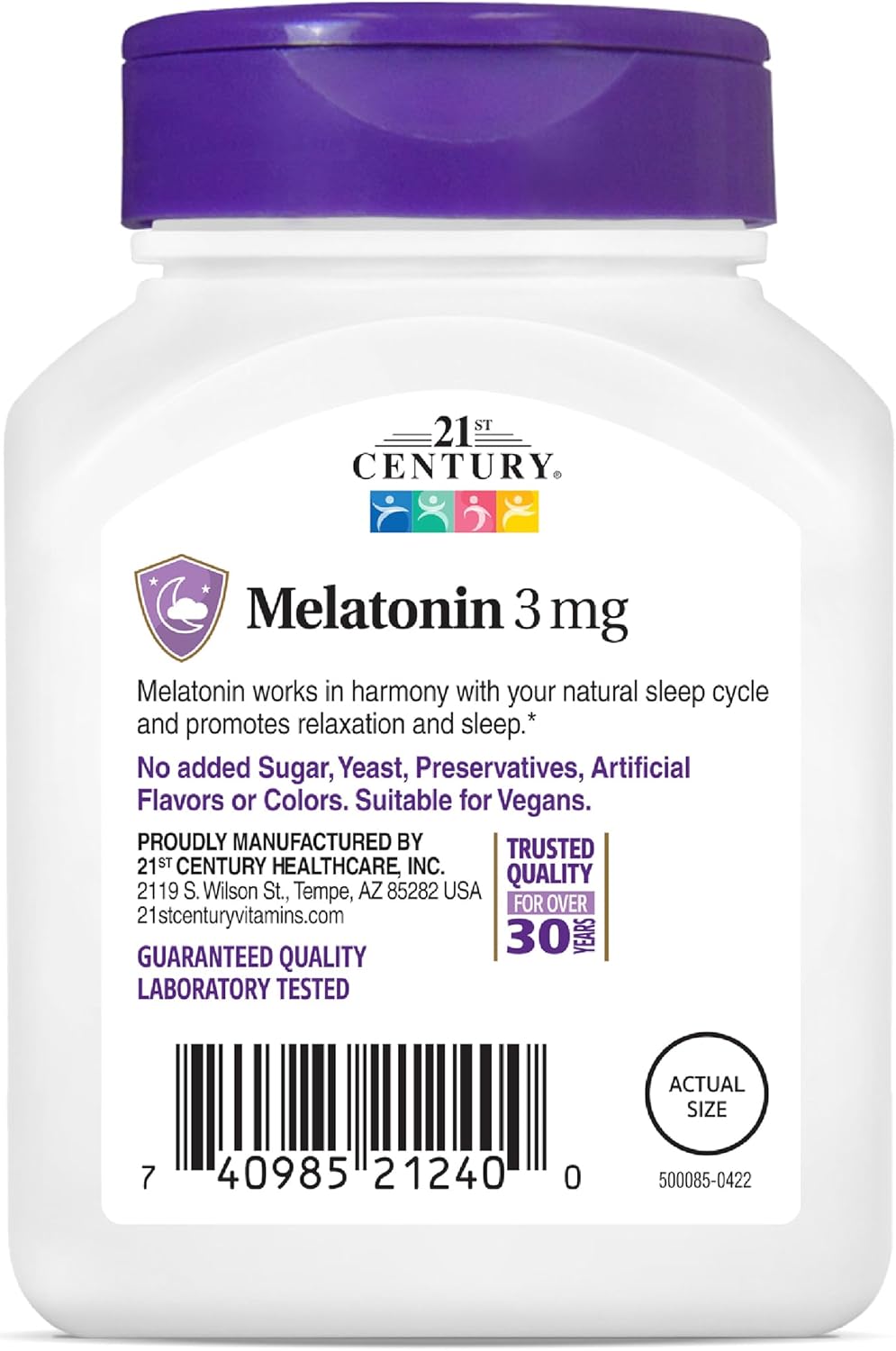 21st Century Melatonin 3mg Gentle Strength Sleep Aid Tablets, 90 Tablets
