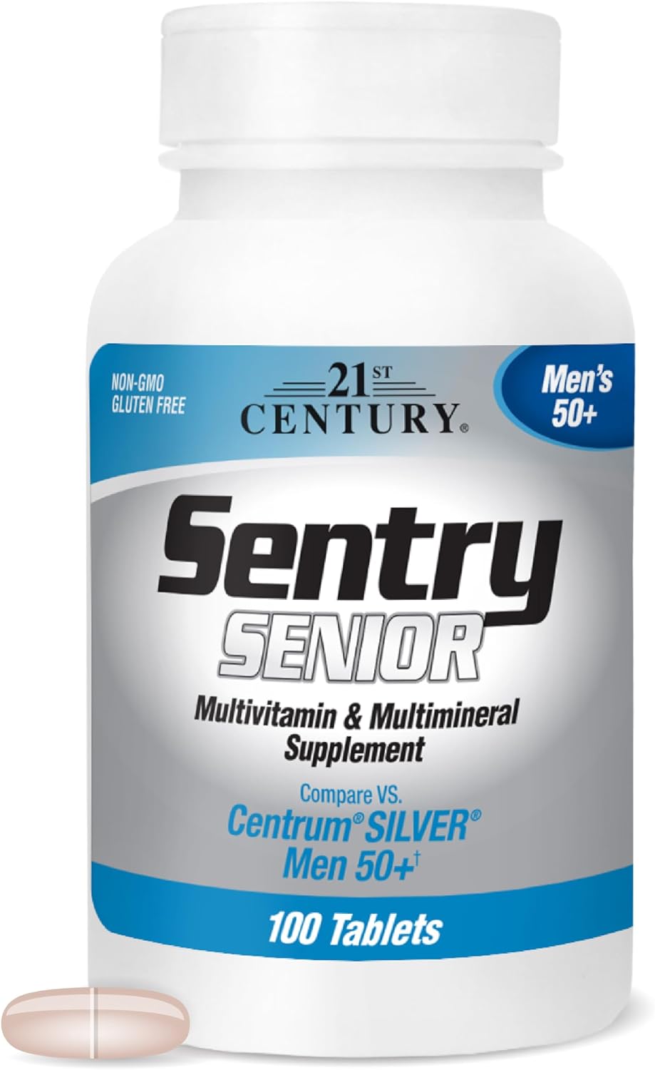 21st Century Sentry Senior Men 50+ Multivitamin Tablets, 100 Count