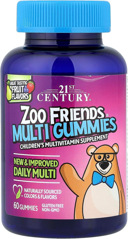 21st Century, Zoo Friends®, Multi Gummies, Fruit, 60 Gummies