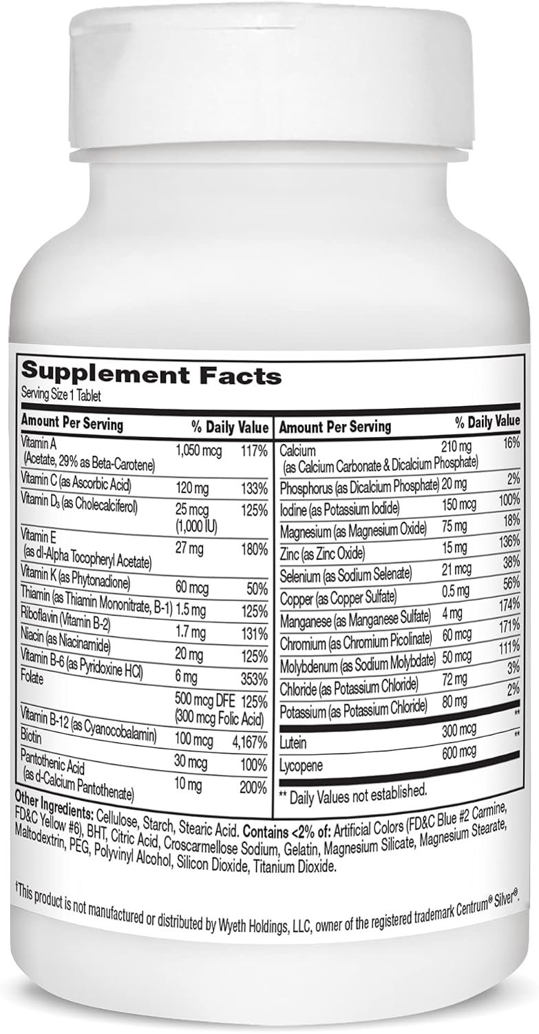 21st Century Sentry Senior Men 50+ Multivitamin Tablets, 100 Count