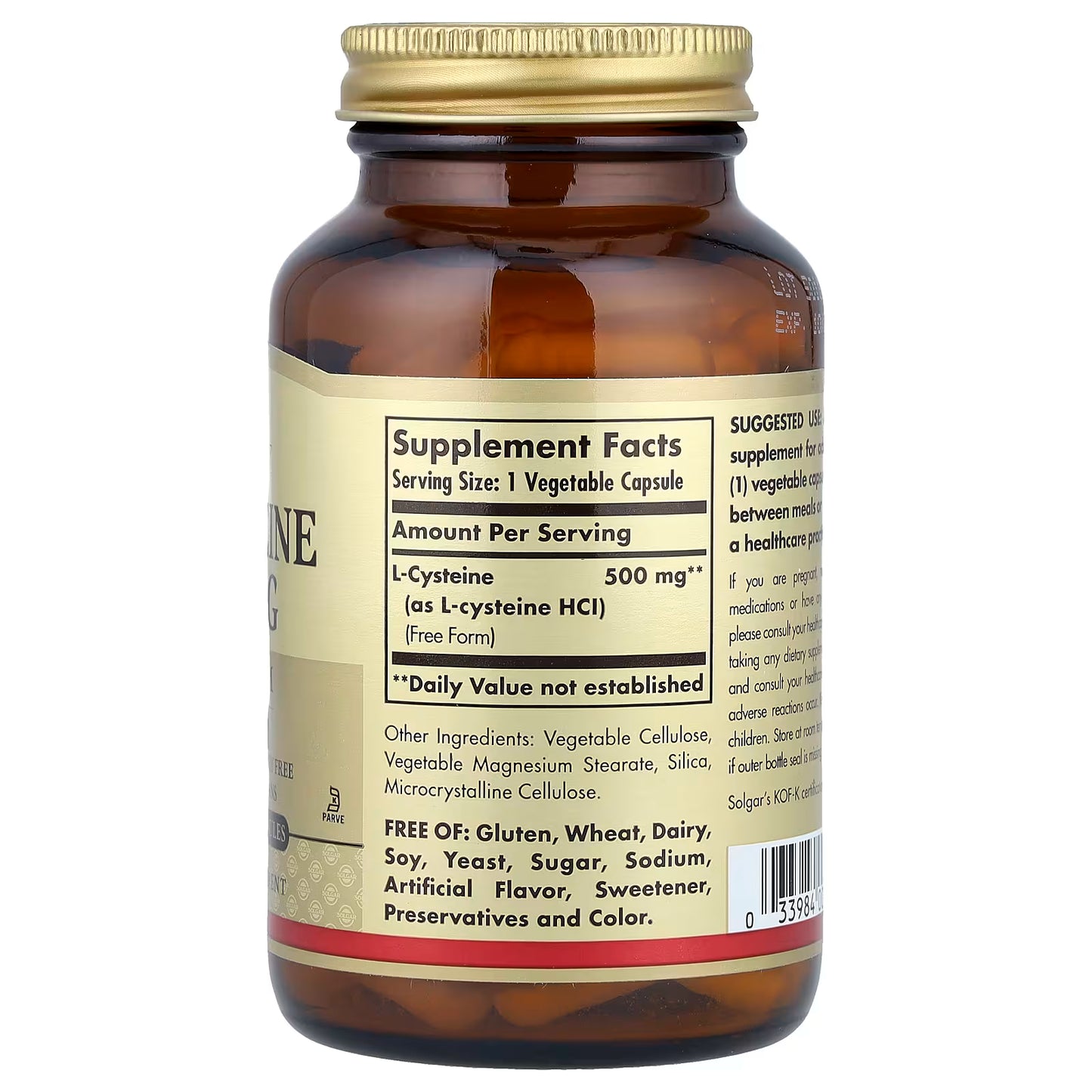 Solgar, L-Cysteine, 500 mg, 90 Vegetable Capsules