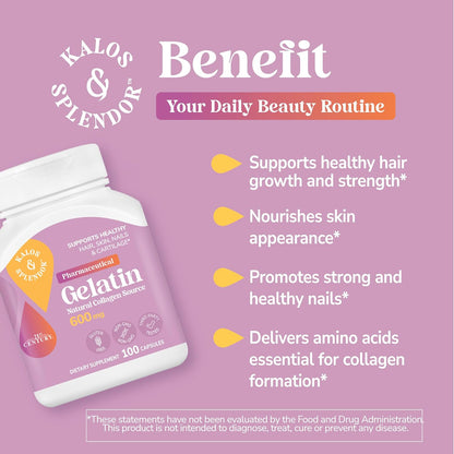 21st Century, Kalos & Splendor™, Gelatin, 600 mg, 100 Capsules