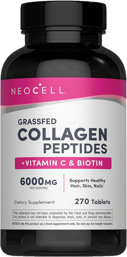 NeoCell Collagen Peptides Pills | 270 Caplets | with Vitamin C and Biotin