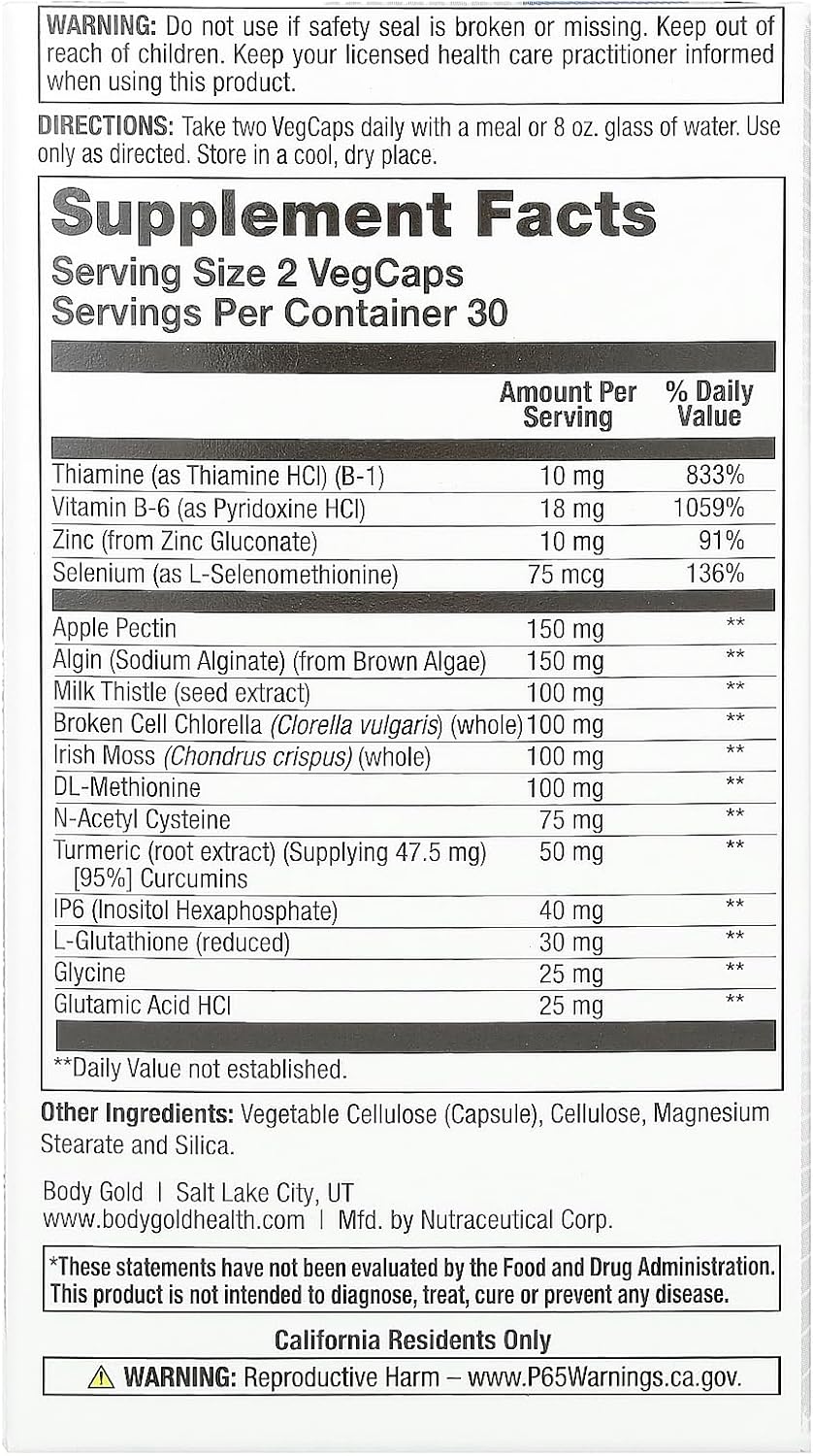 Body Gold Enviro Clenz Veg Capsule 60 CT