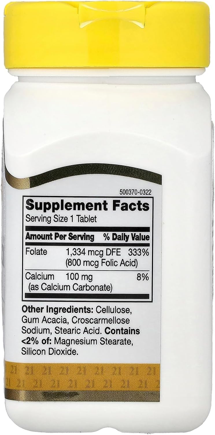 21st Century, Folic Acid, 800 mcg, 180 Easy to Swallow Tablets
