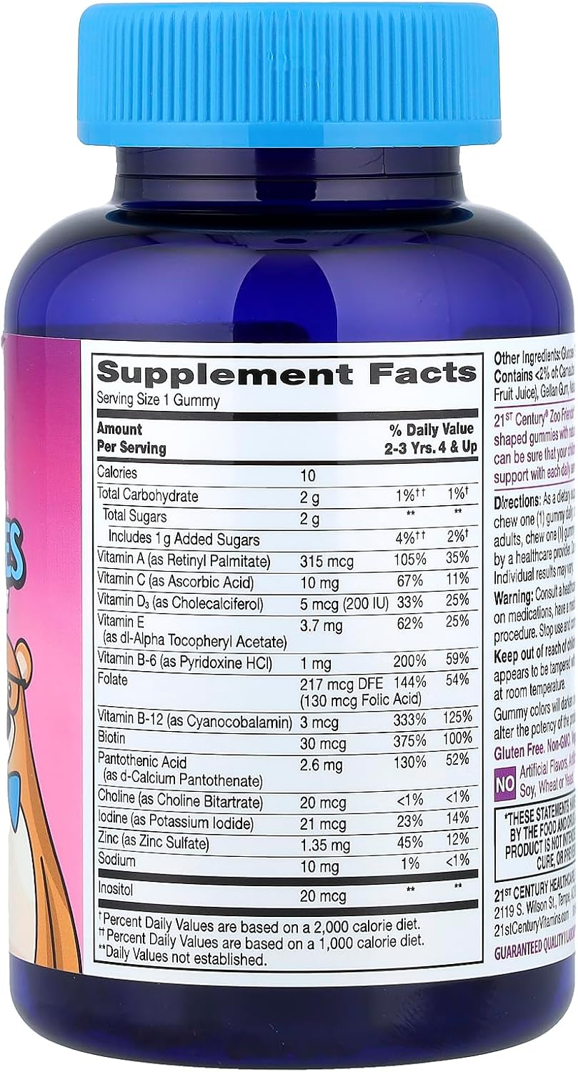 21st Century, Zoo Friends®, Multi Gummies, Fruit, 60 Gummies