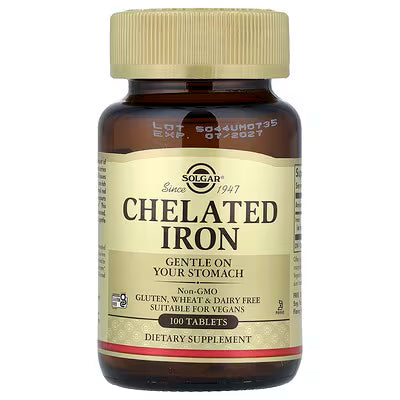 Solgar, Chelated Iron, 100 Tablets (25 mg per Tablet)